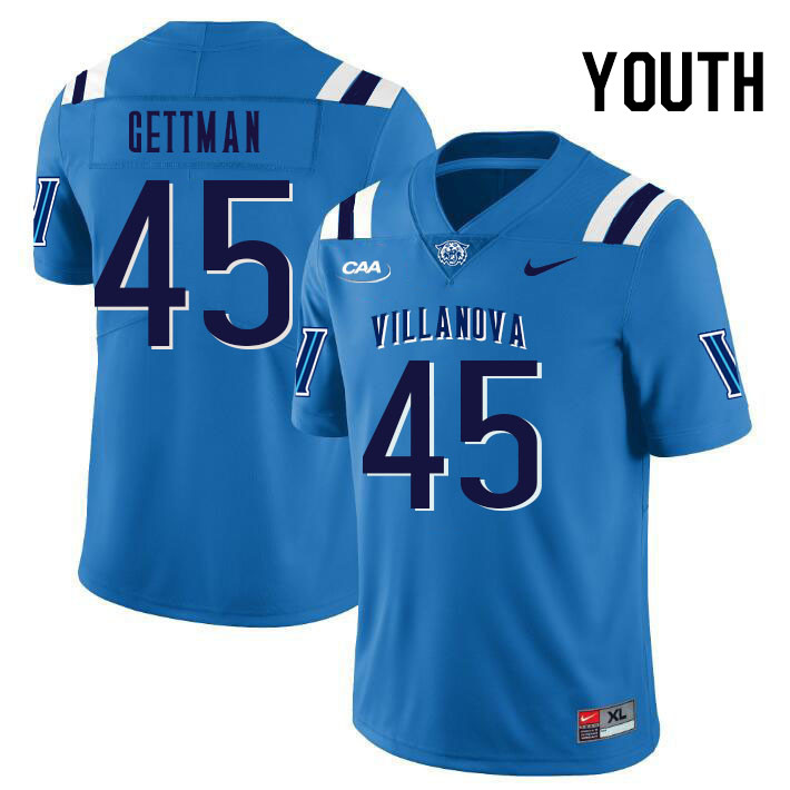 Youth #45 Ethan Gettman Villanova Wildcats College Football Jerseys Stitched Sale-Light Blue